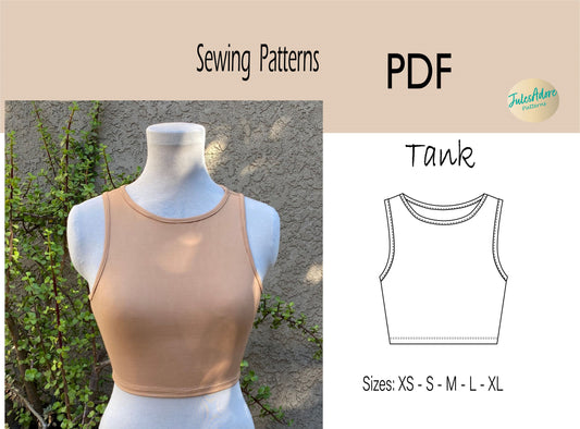 Tank Top Sewing Pattern - PDF - women's sizes XS to XL