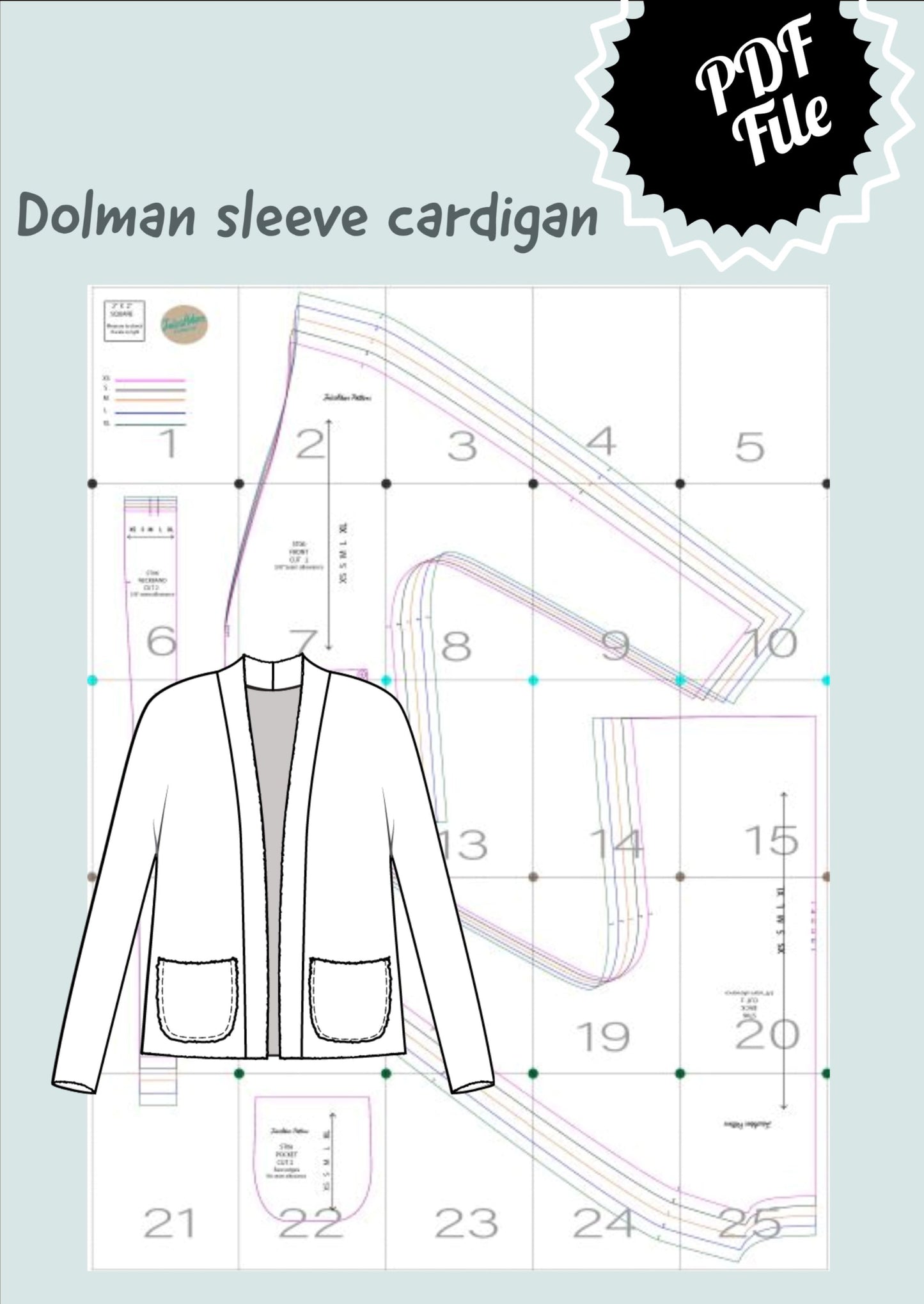 Cozy Dolman Cardigan Sewing Pattern for Women-sizes XS to XL
