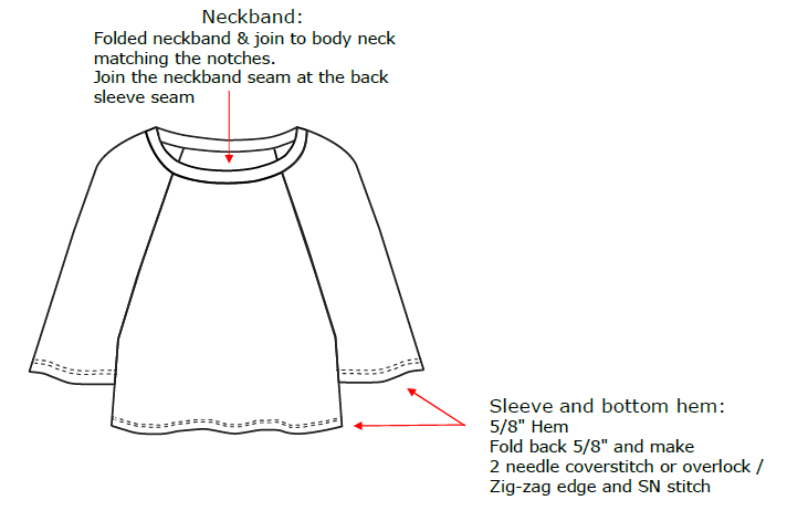 Raglan sleeve Top Sewing Pattern-women's sizes XS to XL